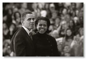 Obama et sa femme - photo de presse