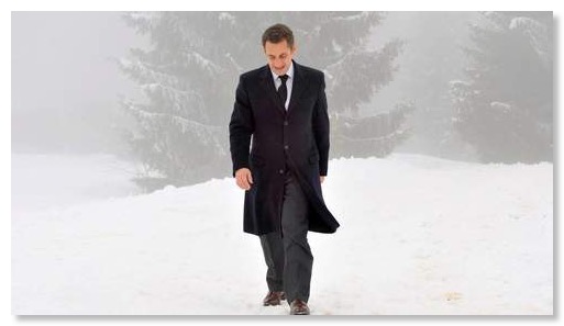 Photo de Sarkozy dans la neige (le Figaro)